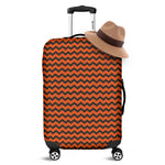 Orange Halloween Chevron Pattern Print Luggage Cover