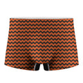 Orange Halloween Chevron Pattern Print Men's Boxer Briefs
