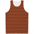 Orange Halloween Chevron Pattern Print Men's Tank Top