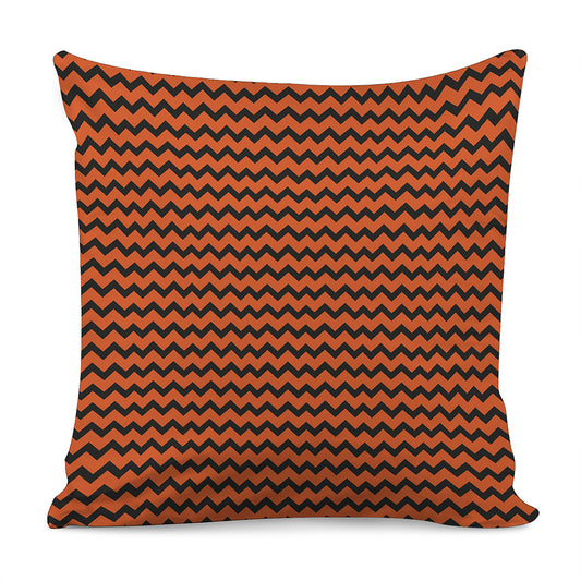 Orange Halloween Chevron Pattern Print Pillow Cover