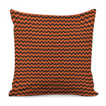 Orange Halloween Chevron Pattern Print Pillow Cover