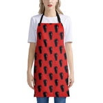 Orange Halloween Coffin Pattern Print Apron