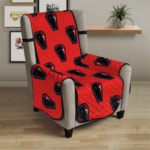 Orange Halloween Coffin Pattern Print Armchair Protector