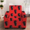 Orange Halloween Coffin Pattern Print Armchair Slipcover