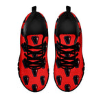 Orange Halloween Coffin Pattern Print Black Sneakers