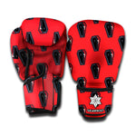 Orange Halloween Coffin Pattern Print Boxing Gloves