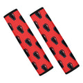 Orange Halloween Coffin Pattern Print Car Seat Belt Covers