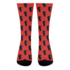 Orange Halloween Coffin Pattern Print Crew Socks