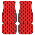 Orange Halloween Coffin Pattern Print Front and Back Car Floor Mats