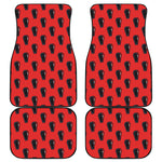 Orange Halloween Coffin Pattern Print Front and Back Car Floor Mats