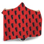 Orange Halloween Coffin Pattern Print Hooded Blanket