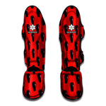 Orange Halloween Coffin Pattern Print Muay Thai Shin Guard