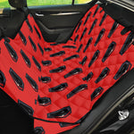 Orange Halloween Coffin Pattern Print Pet Car Back Seat Cover