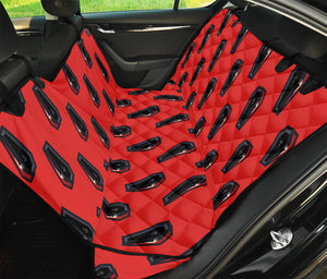 Orange Halloween Coffin Pattern Print Pet Car Back Seat Cover