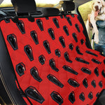 Orange Halloween Coffin Pattern Print Pet Car Back Seat Cover