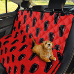 Orange Halloween Coffin Pattern Print Pet Car Back Seat Cover