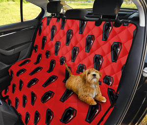 Orange Halloween Coffin Pattern Print Pet Car Back Seat Cover