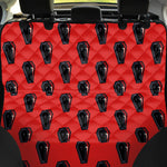 Orange Halloween Coffin Pattern Print Pet Car Back Seat Cover