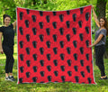 Orange Halloween Coffin Pattern Print Quilt