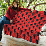 Orange Halloween Coffin Pattern Print Quilt