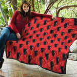 Orange Halloween Coffin Pattern Print Quilt