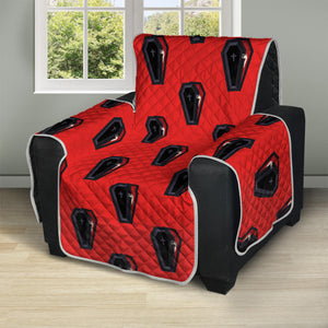 Orange Halloween Coffin Pattern Print Recliner Protector