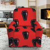 Orange Halloween Coffin Pattern Print Recliner Slipcover