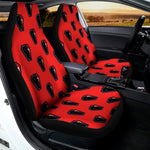 Orange Halloween Coffin Pattern Print Universal Fit Car Seat Covers