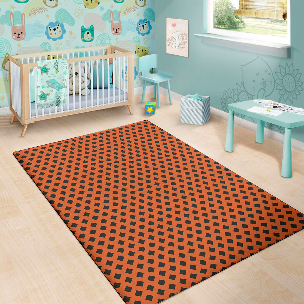 Orange Halloween Pattern Print Area Rug