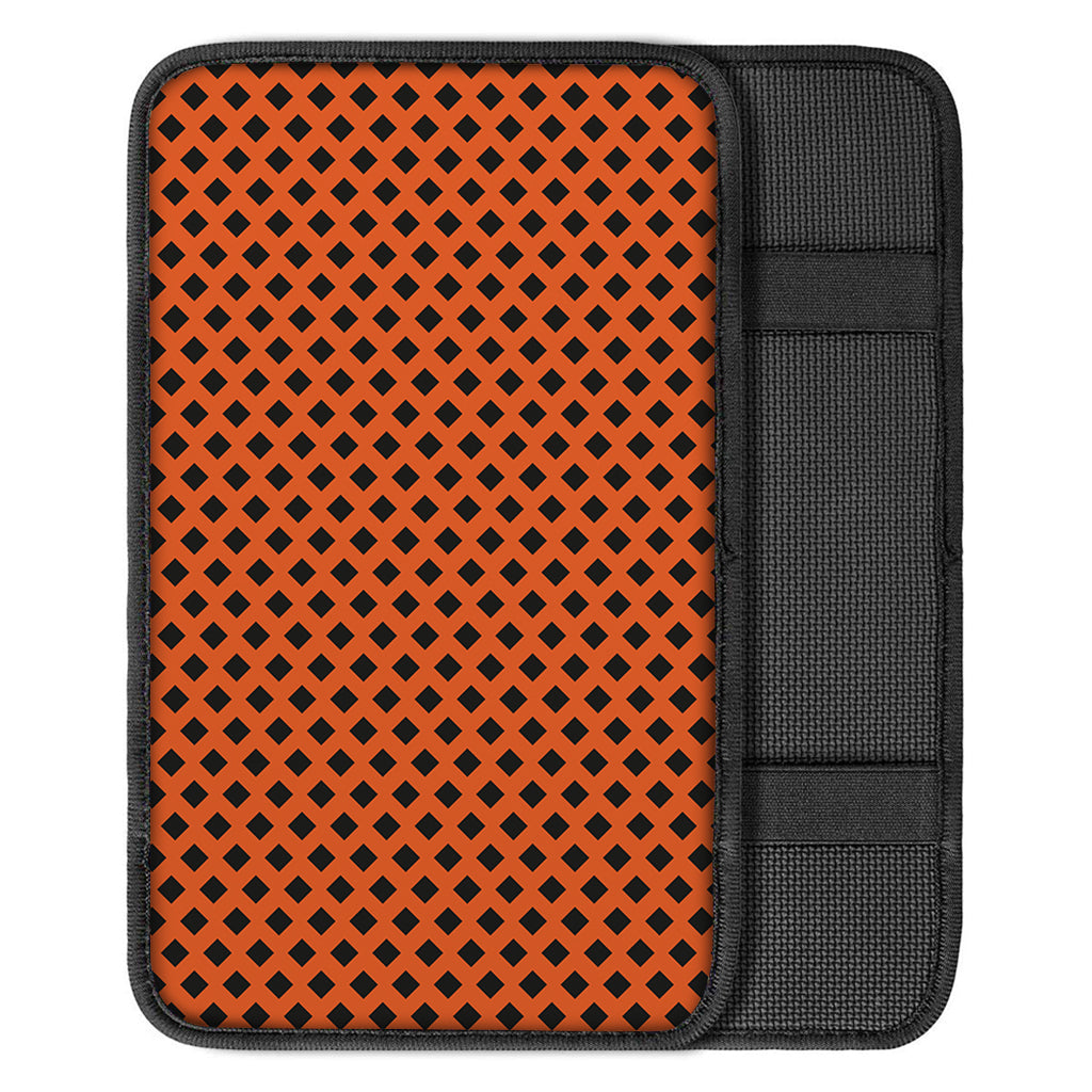 Orange Halloween Pattern Print Car Center Console Cover