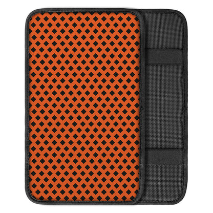 Orange Halloween Pattern Print Car Center Console Cover
