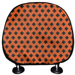 Orange Halloween Pattern Print Car Headrest Covers