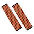 Orange Halloween Pattern Print Car Seat Belt Covers