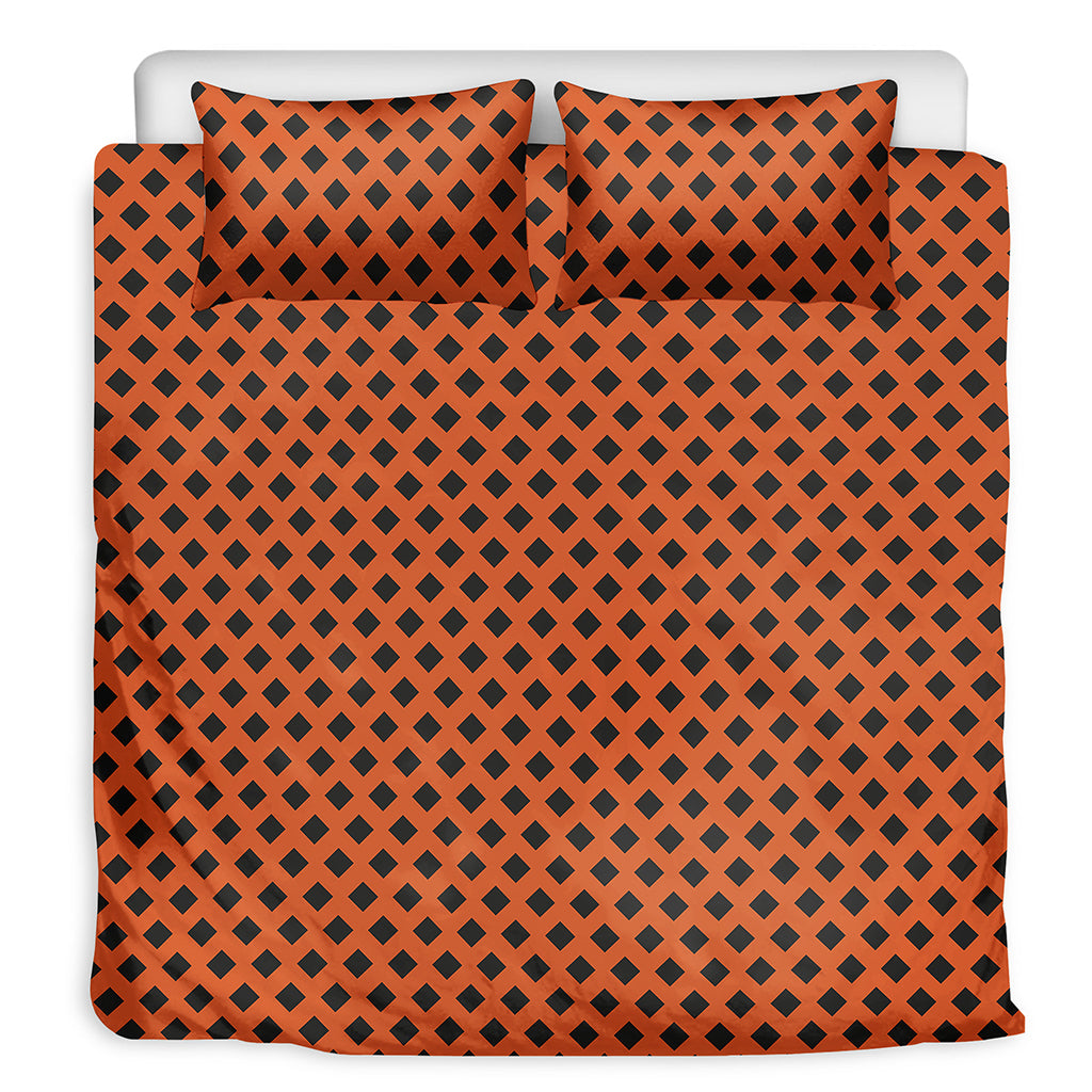 Orange Halloween Pattern Print Duvet Cover Bedding Set