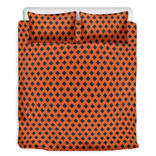 Orange Halloween Pattern Print Duvet Cover Bedding Set