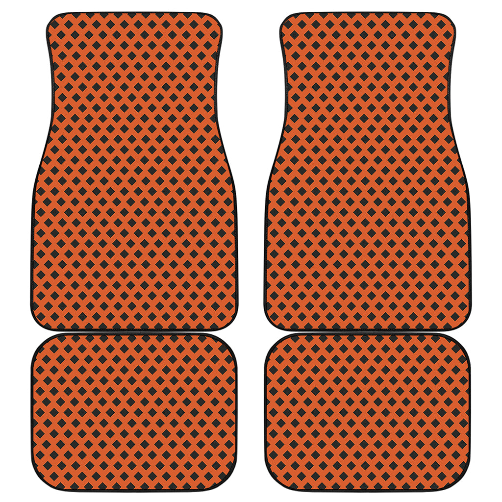 Orange Halloween Pattern Print Front and Back Car Floor Mats