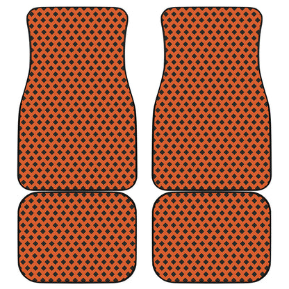 Orange Halloween Pattern Print Front and Back Car Floor Mats