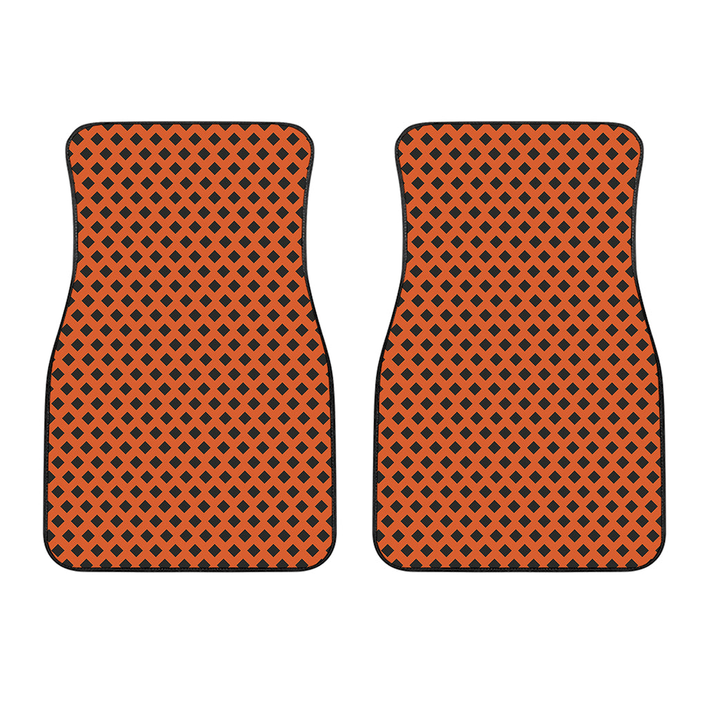 Orange Halloween Pattern Print Front Car Floor Mats