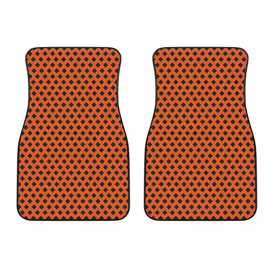 Orange Halloween Pattern Print Front Car Floor Mats