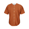 Orange Halloween Pattern Print Men's Baseball Jersey