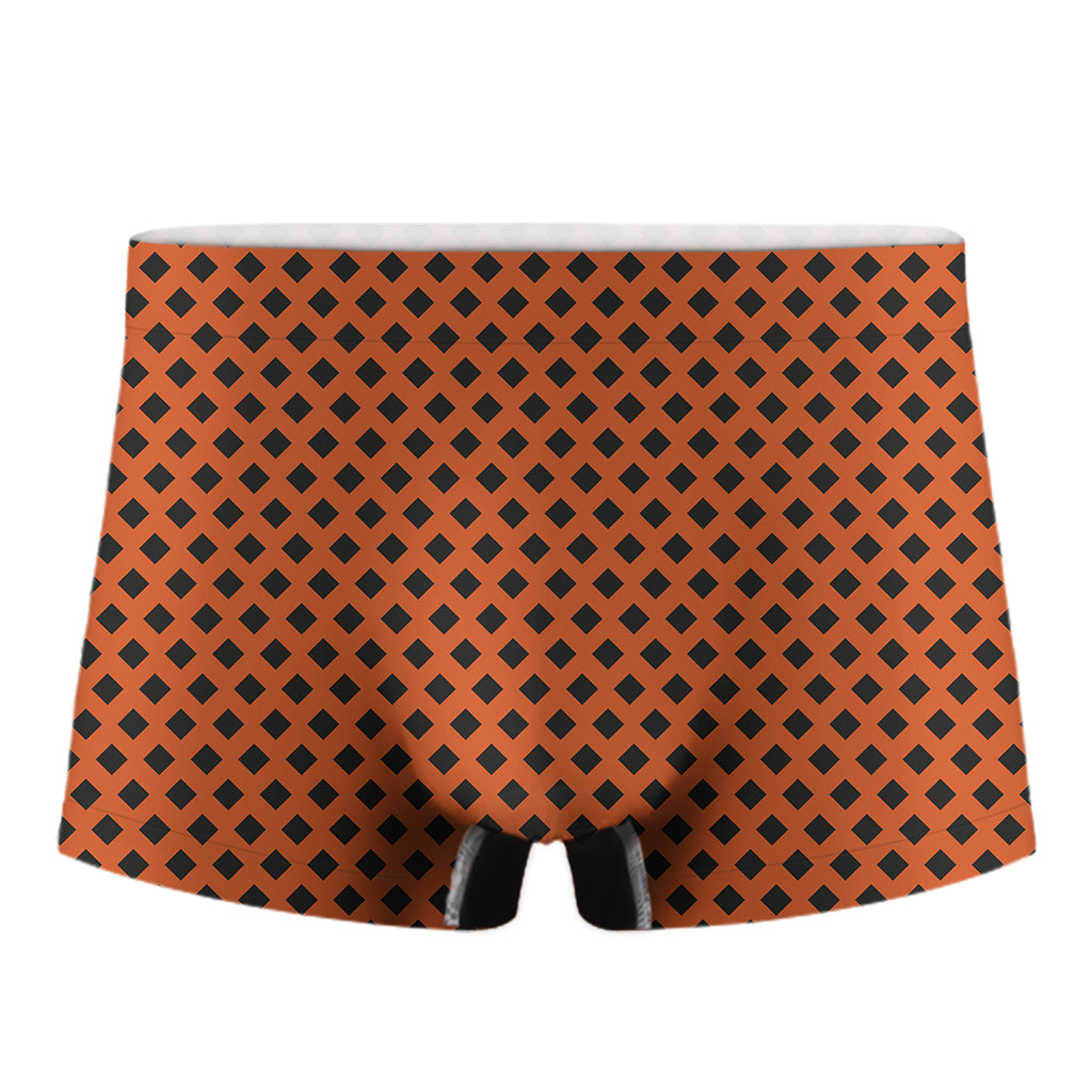Orange Halloween Pattern Print Men's Boxer Briefs