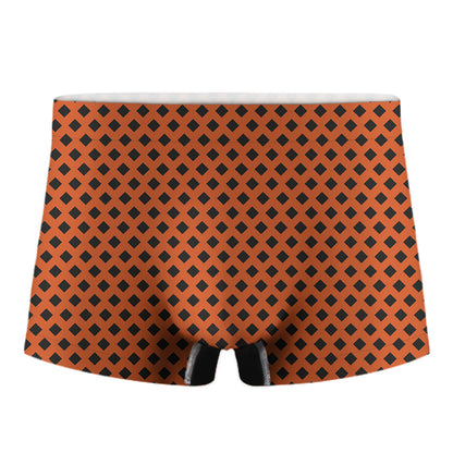 Orange Halloween Pattern Print Men's Boxer Briefs