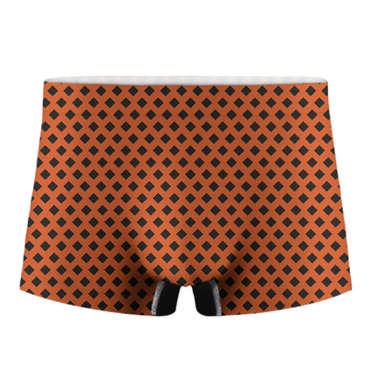 Orange Halloween Pattern Print Men's Boxer Briefs