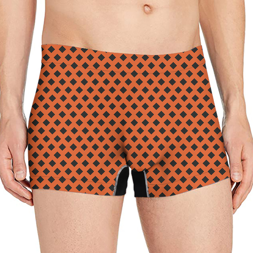 Orange Halloween Pattern Print Men's Boxer Briefs