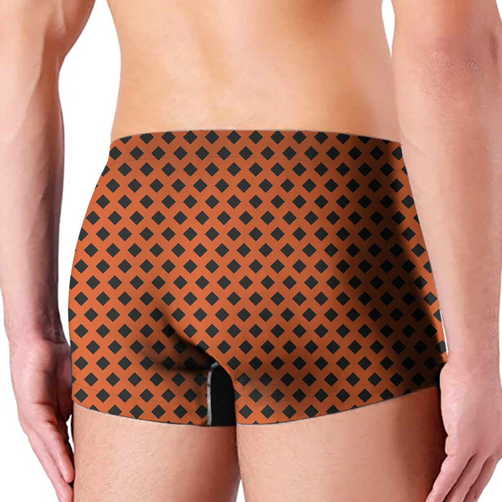 Orange Halloween Pattern Print Men's Boxer Briefs