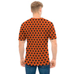 Orange Halloween Pattern Print Men's T-Shirt