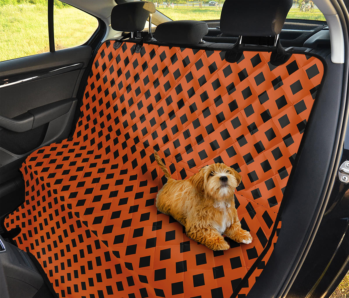 Orange Halloween Pattern Print Pet Car Back Seat Cover