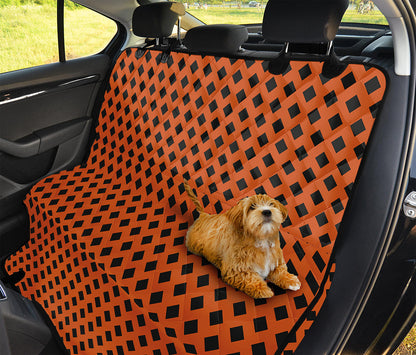 Orange Halloween Pattern Print Pet Car Back Seat Cover