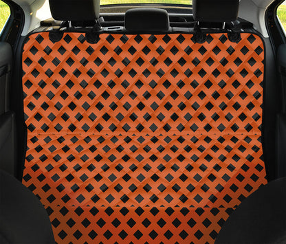 Orange Halloween Pattern Print Pet Car Back Seat Cover