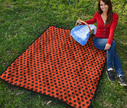 Orange Halloween Pattern Print Quilt